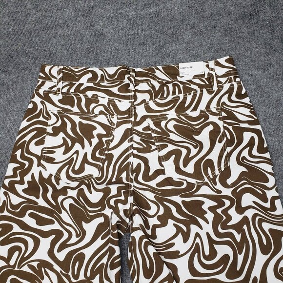 Rue21 Jeans Womens Plus 2X Brown White Denim Skate Straight Leg Wavy Stretch New - Picture 3 of 12